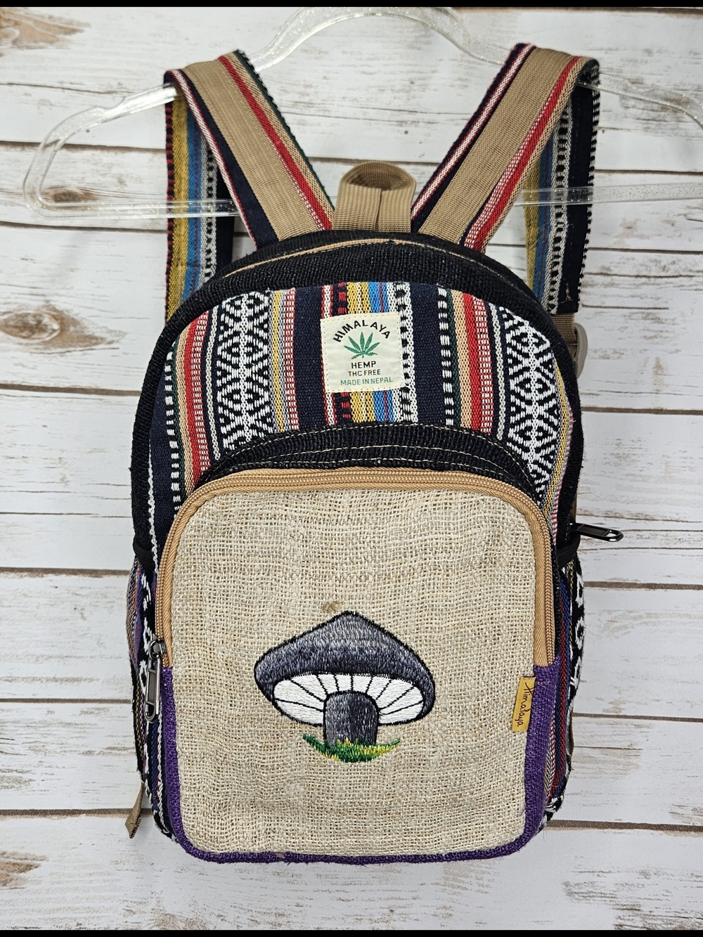 Himalaya Handmade Mushroom Multicolor Mini Backpack